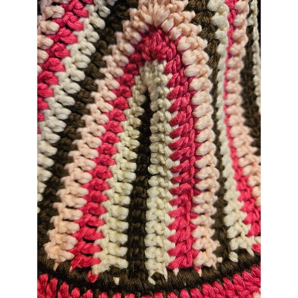 2/$35 POL Crochet Striped V-Neck Babydoll Cropped Boho Hippie Girl Top Women S - Picture 6 of 9